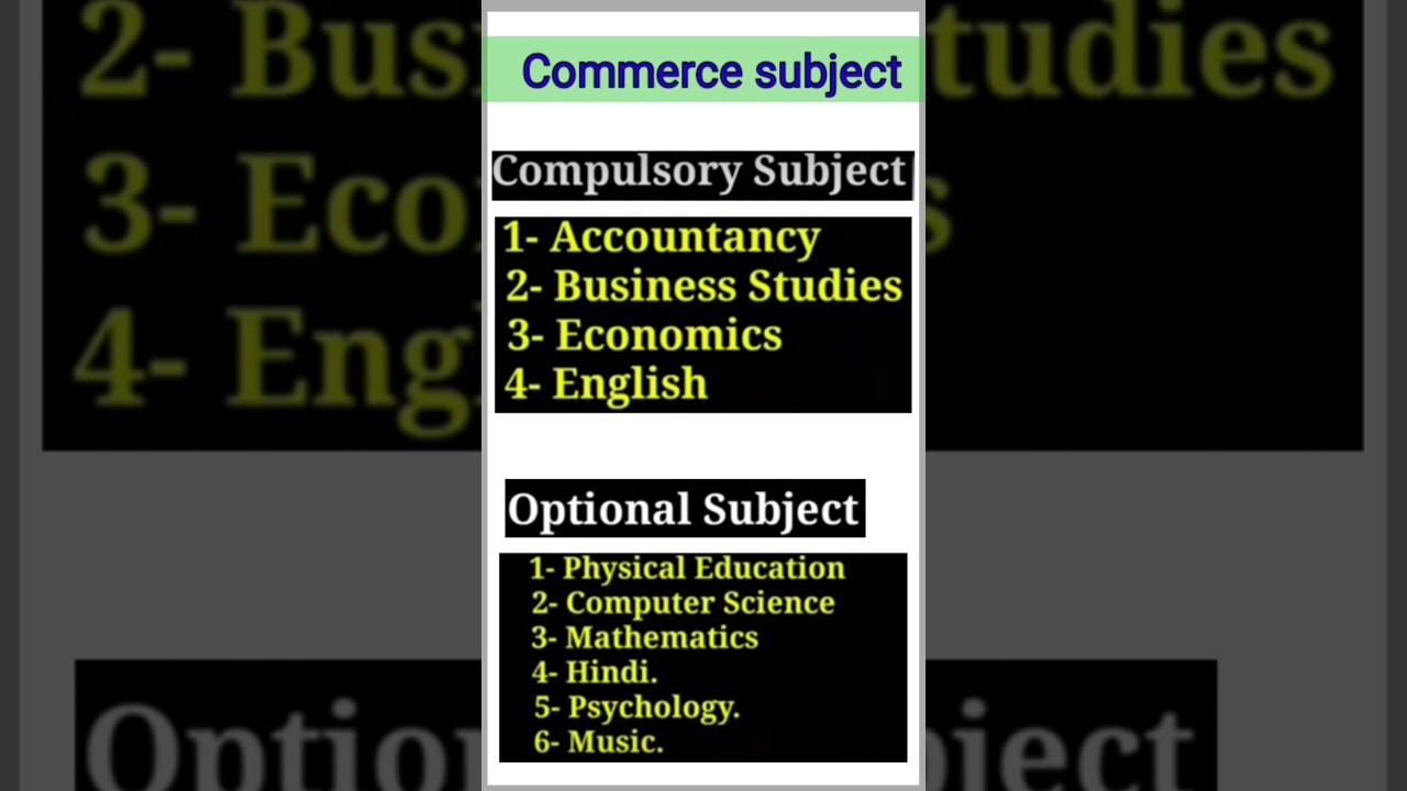 Commerce subject |compalsary and optional subject for commerce students #commerce #english |