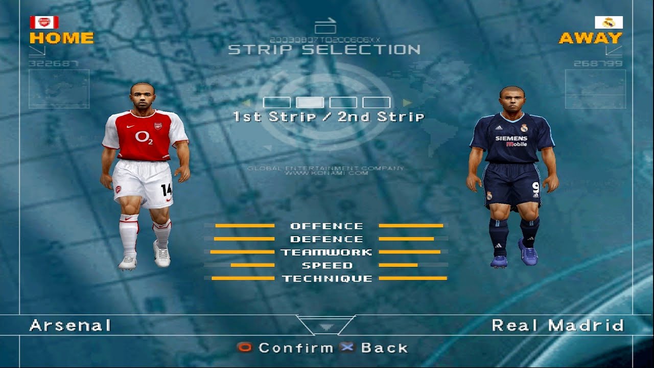 Winning Eleven 7 - Арсенал против Реала Мадрид | PS2 (Aethersx2)