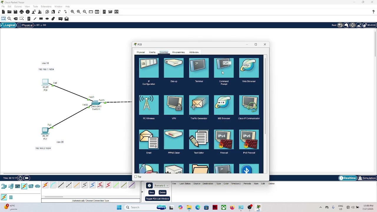 vlan , access mode , trunk mode , router on a stick