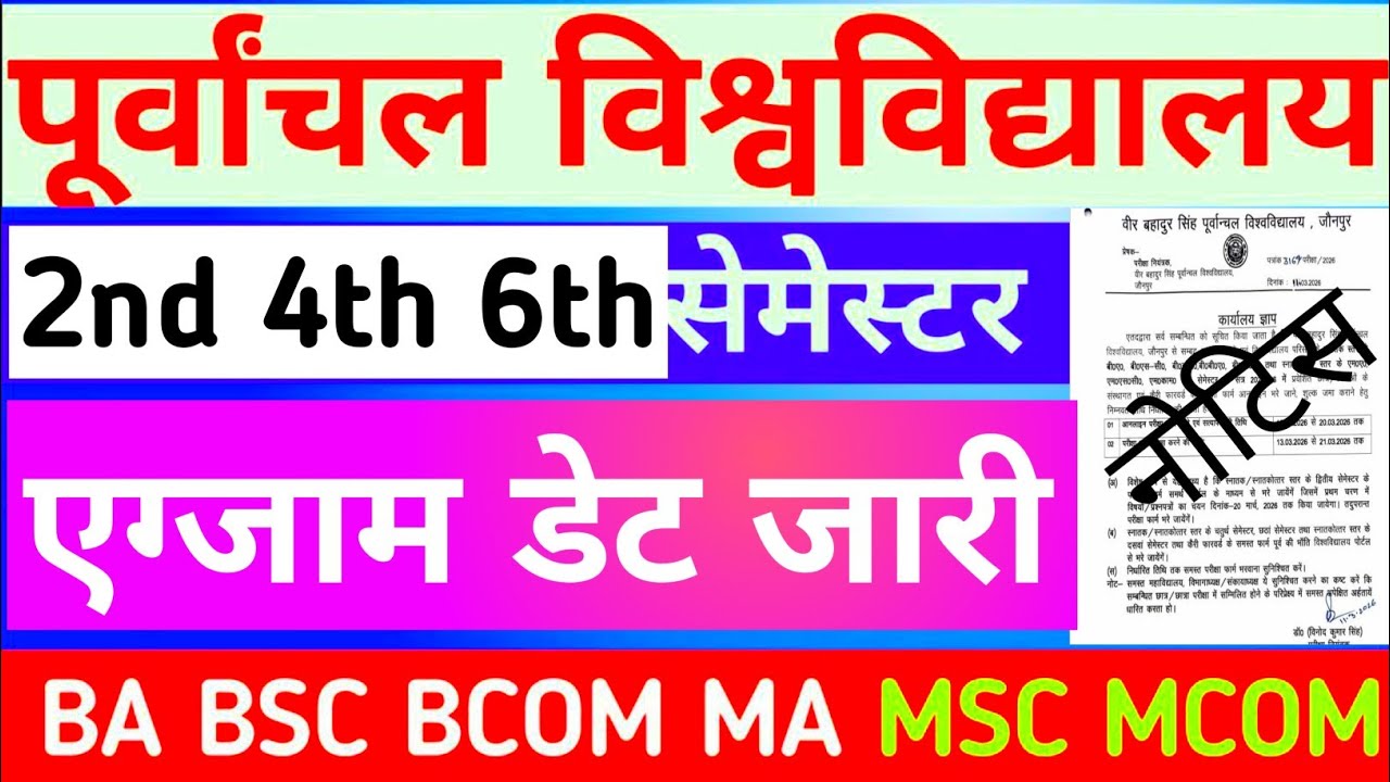 Vbspu Exam Date 2026 जारी|Vbspu Ba Bsc Examination Form 2026|Vbspu Result 2026|Vbspu Exam Form 2026