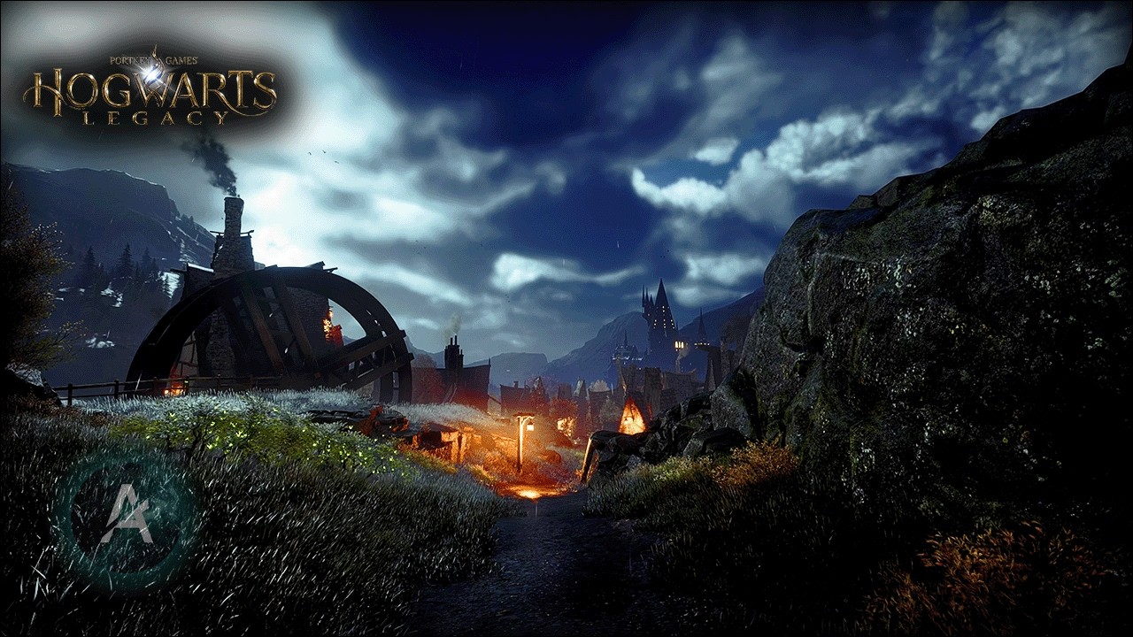 Full Map Stormy Autumn Night Walk – Hogwarts Legacy 4K Ambience