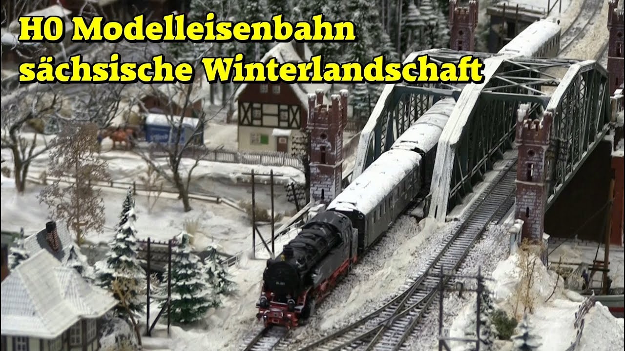 H0 Modelleisenbahn sächsische Winterlandschaft 16. Modell & Bahn Ausstellung Görlitz/Löbau 2018
