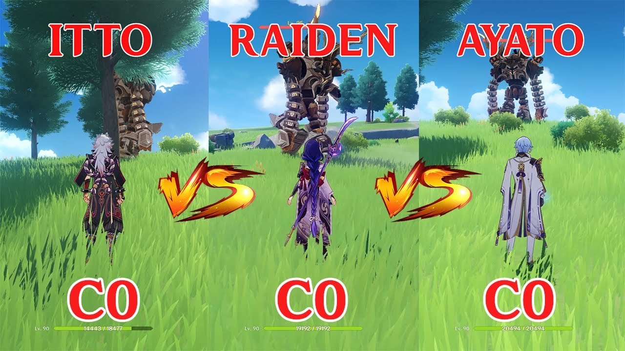 Itto vs Raiden vs Ayato!! who is the best DPS?? Gameplay COMPARISON!!