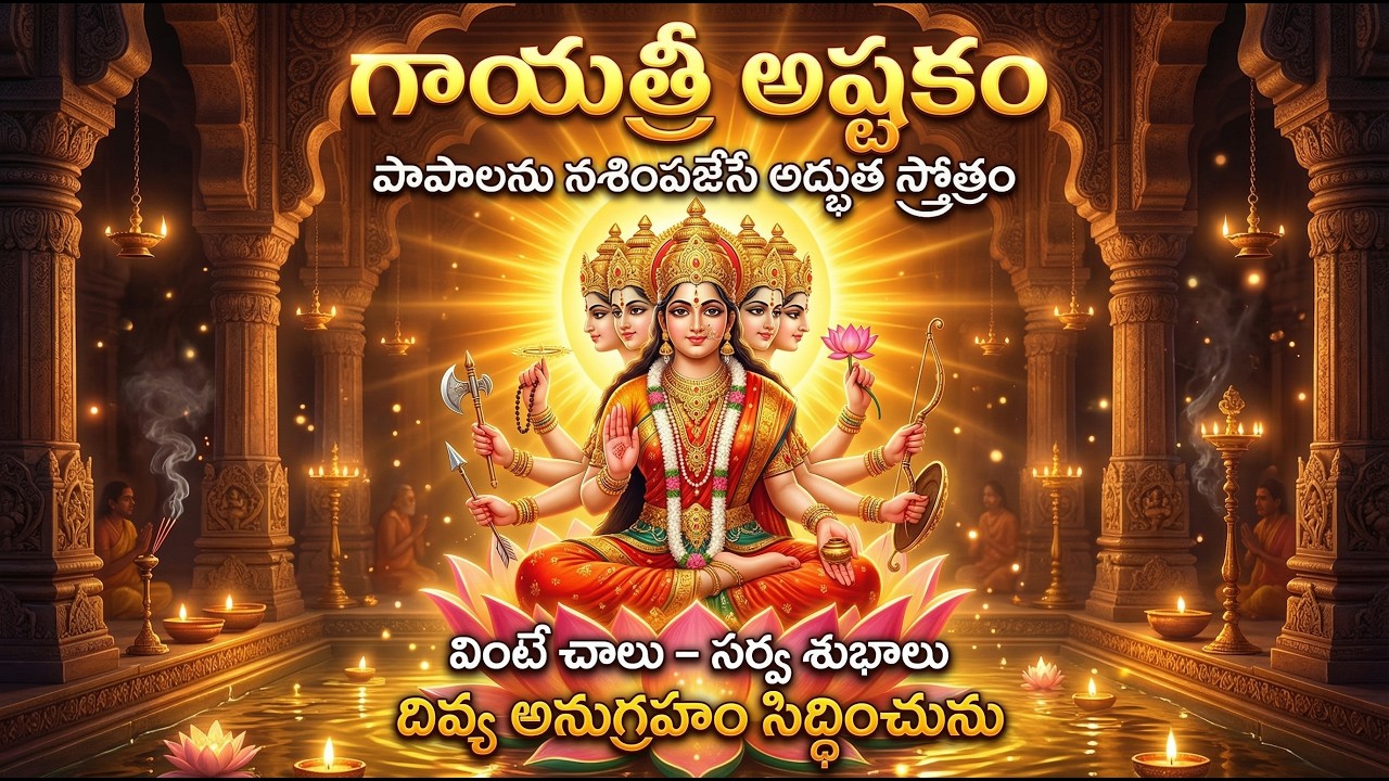గాయత్ర్యష్టకం | Gayatri Ashtakam Powerful Chant | విశ్వామిత్ర తపస్సు ఫలం – పాప విమోచనం