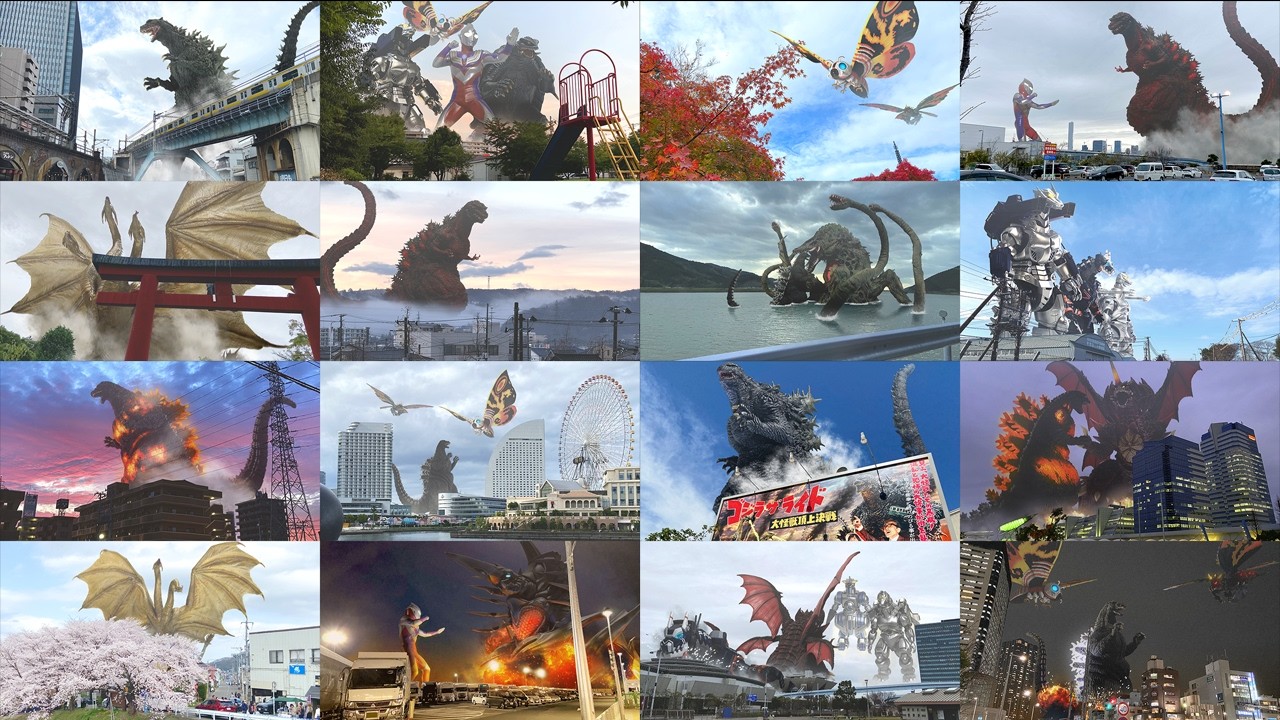 【出現画像 完全版!!】日常風景に大怪獣を出現させてみた 超総集編  / Godzilla ゴジラ キングギドラ モスラ  ラドン ガメラ