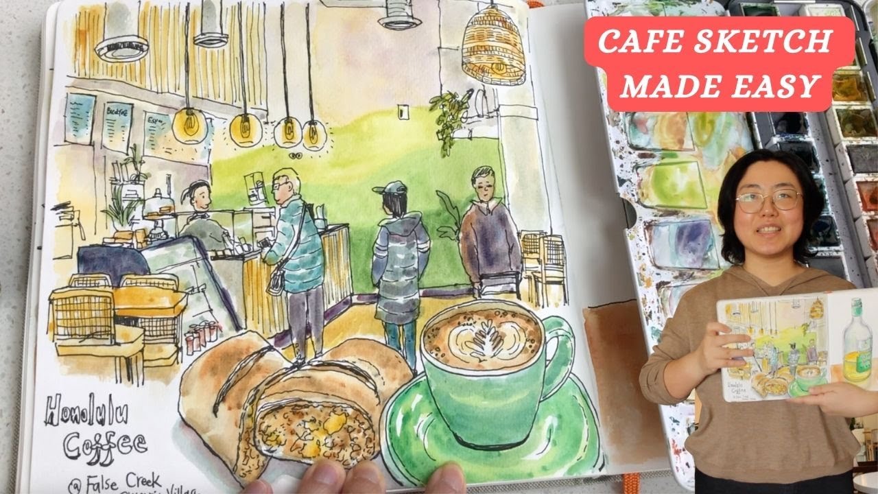Seeing Charm in the Ordinary 🎨 Sketching lunch and cafe interior in my art journal