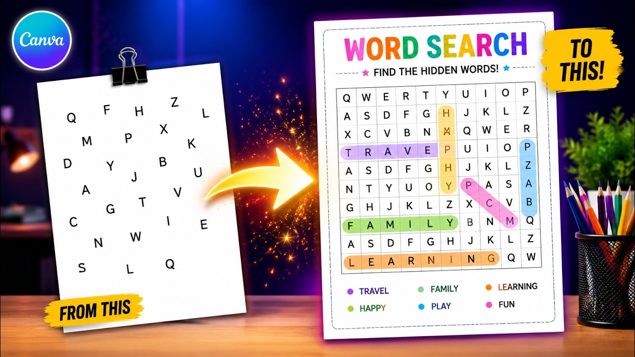 How to Make a Word Search on Canva for Free