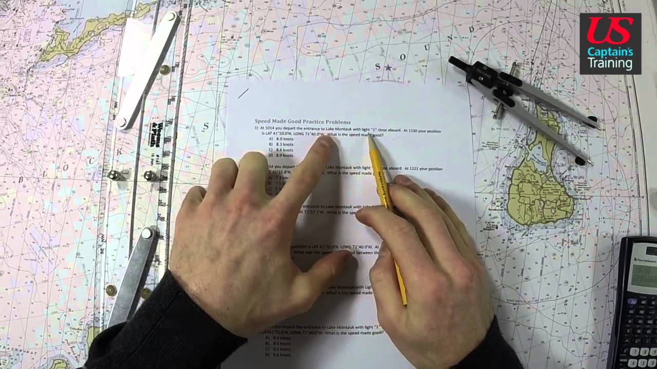Навигация по карте капитанской лицензии – Скорость как хорошая практика. Задача 1
