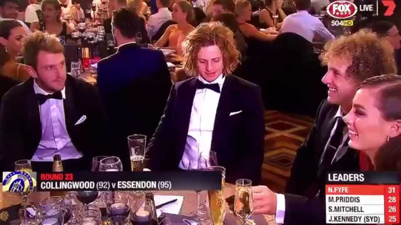Nat Fyfe wins the AFL Brownlow Medal 2015