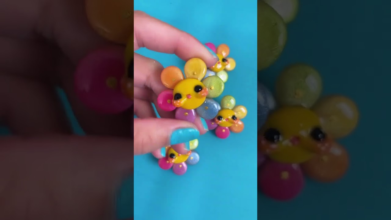 I made clay pins😍🌈💖 