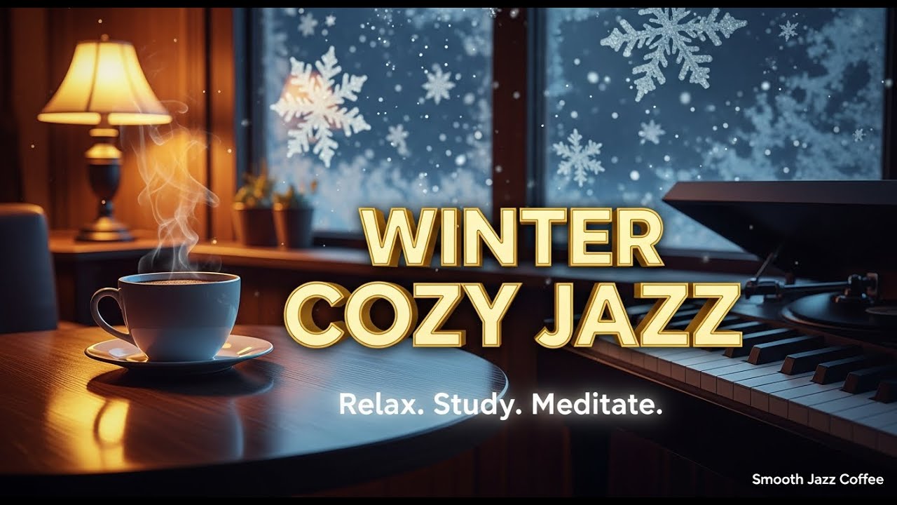 Ambient Winter Piano Jazz ☕️ Relax, Study & Meditate with Cozy Coffee Shop Ambience ❄️