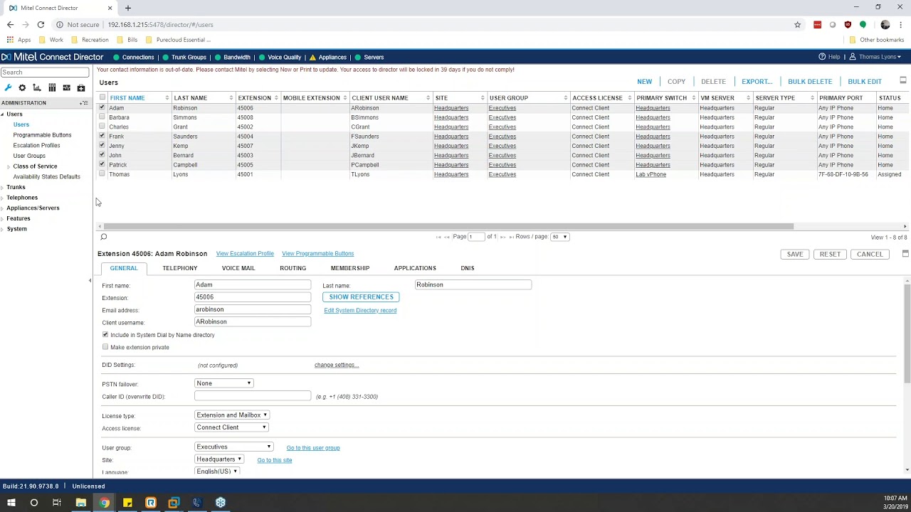 Mitel MiVoice Connect Administrator Training: Part 1 (2019)