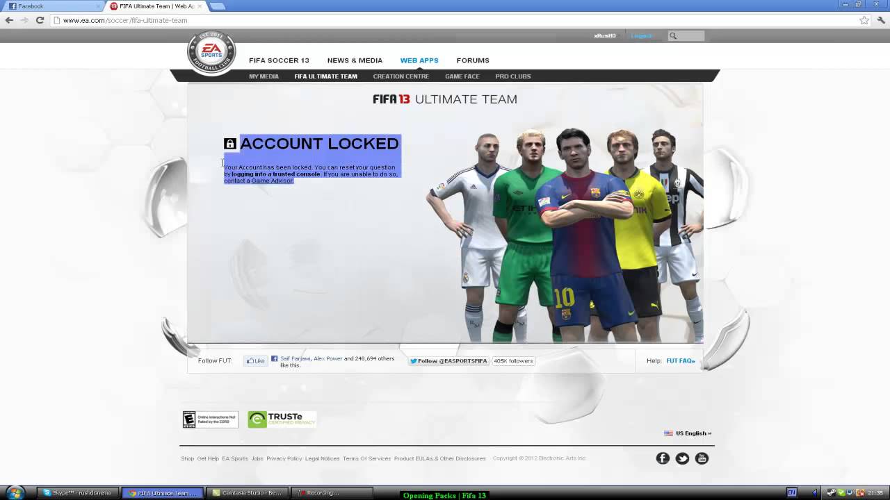FIFA 13 Ultimate Team Account Locked FIX