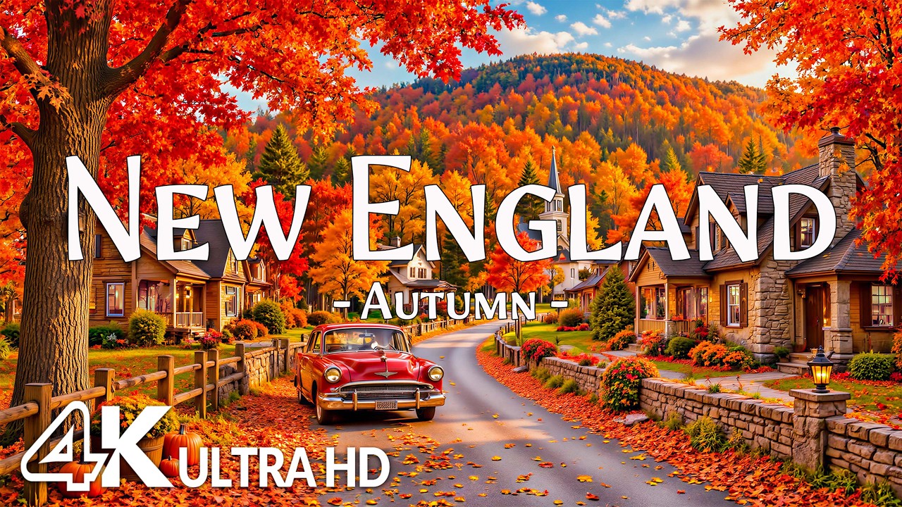 🍂 New England in Autumn 4K | Spectacular Fall Foliage, Colorful Forests & Peaceful Nature