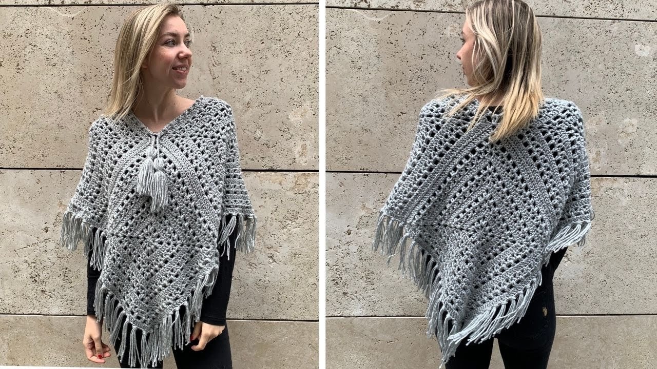 GRANNY SQUARE PONCHO - FREE CROCHET PATTERN