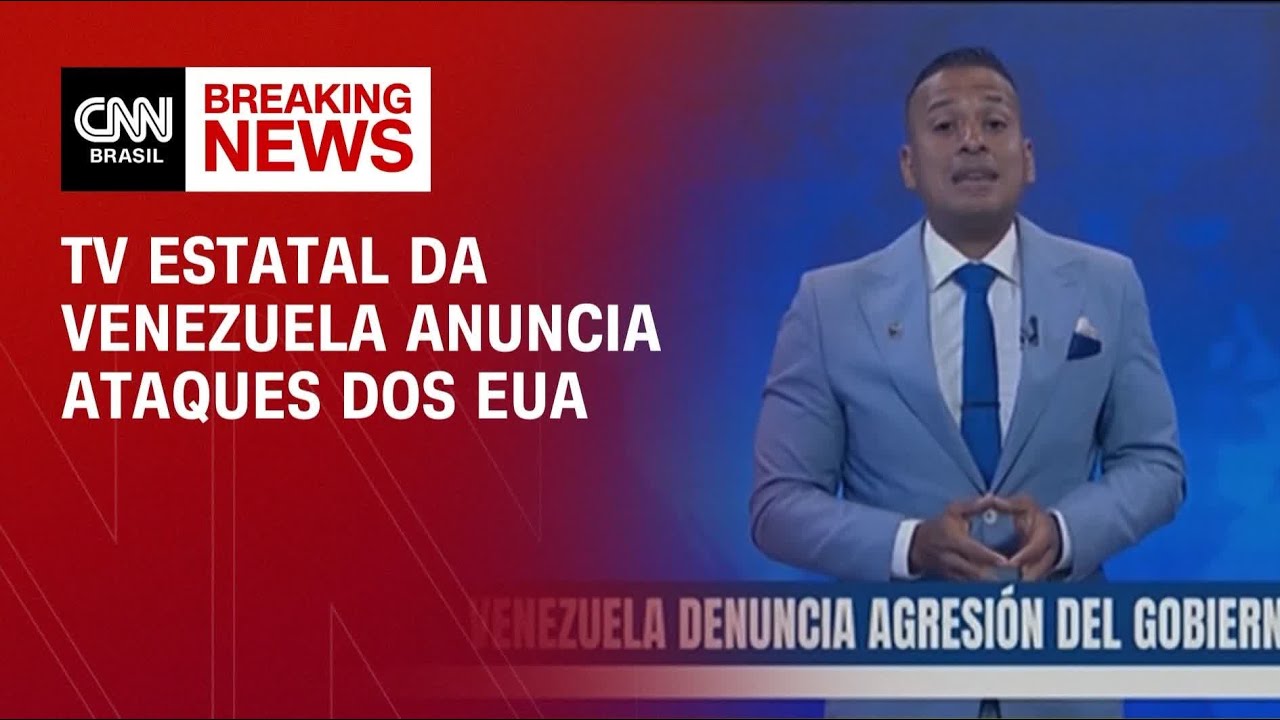 Veja momento em que TV estatal da Venezuela anuncia ataque dos EUA | BREAKING NEWS