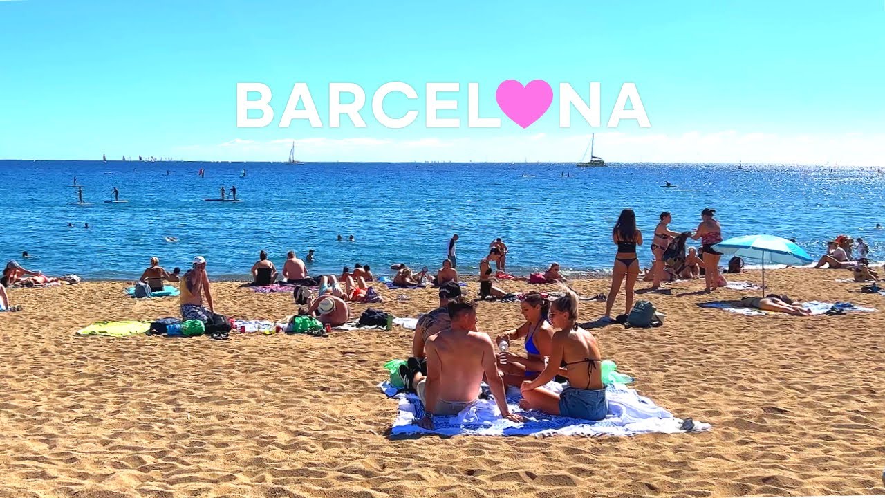 [4K]🇪🇸Прогулка по Испании: Пляж Барселонета🏖️ Шоу фонтанов Монжуик⛲ Пинчос и тапас/ Октябрь 2022 г.