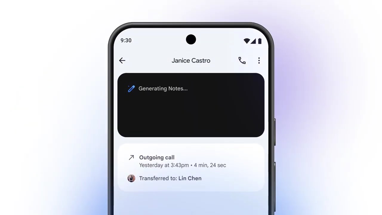 AI note taking is now available in Google Voice