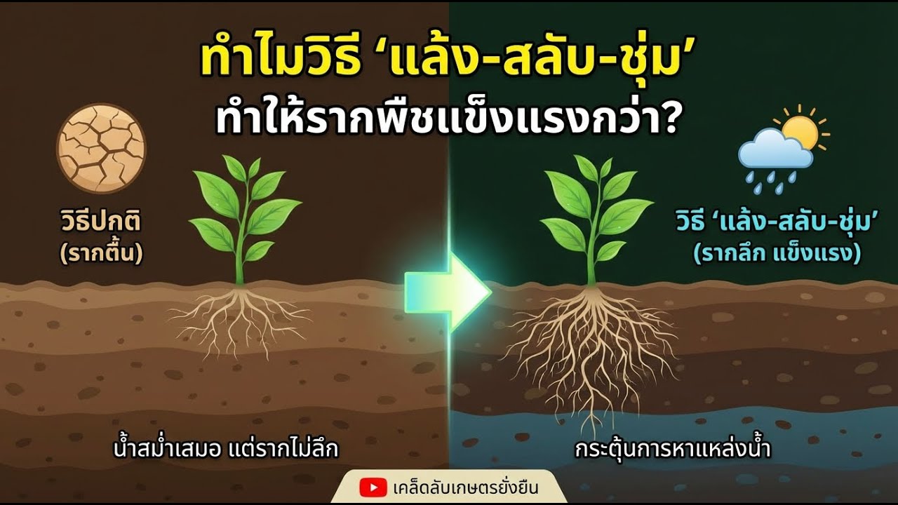 ปลูกให้รากแข็งแรง: ทำไมการสลับแห้ง-ชื้นช่วยต้นเติบโตเร็ว