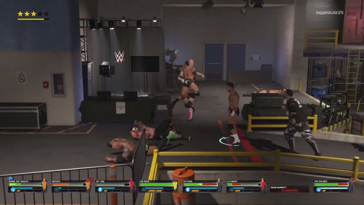 WWE 2K25 - EXTREME 8 MAN BACKSTAGE BRAWL (No Ko)