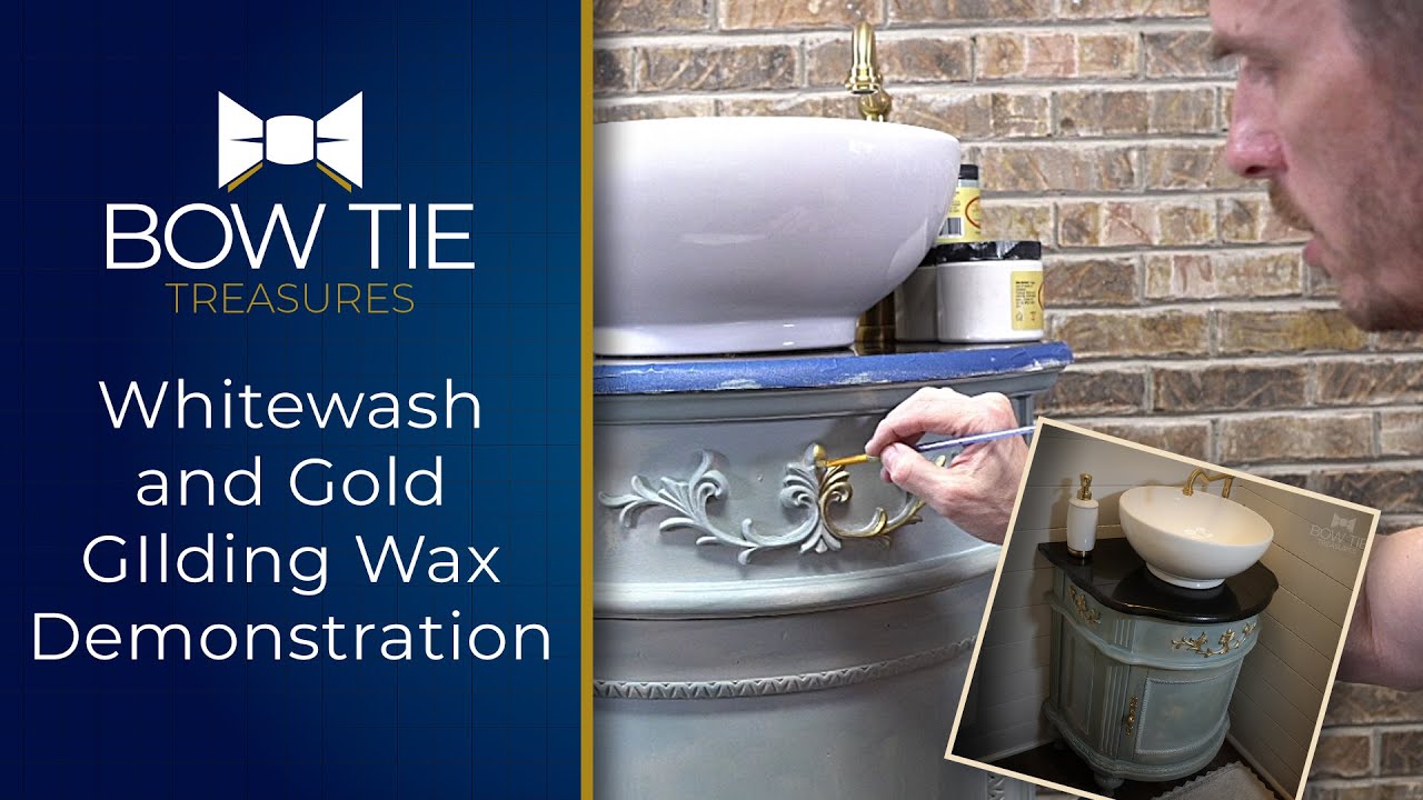 Dixie Belle Whitewash and Gold Gilding Wax Demonstration