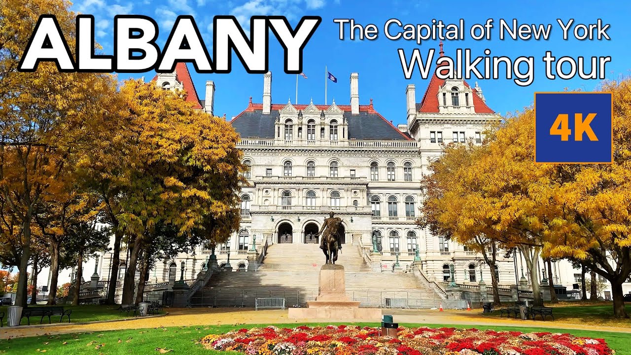 Walking in Downtown Albany New York, Albany , NY 4K , The Capital of New York State