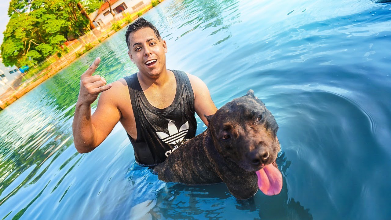 PULEI NO LAGO COM MEU CACHORRO 🐶
