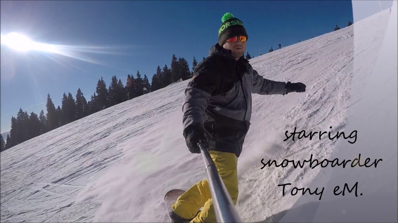 Tony eM do some snowboarding