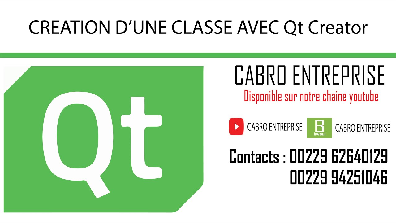 Création de classe sous Qt creator (class C++ Qt creator)