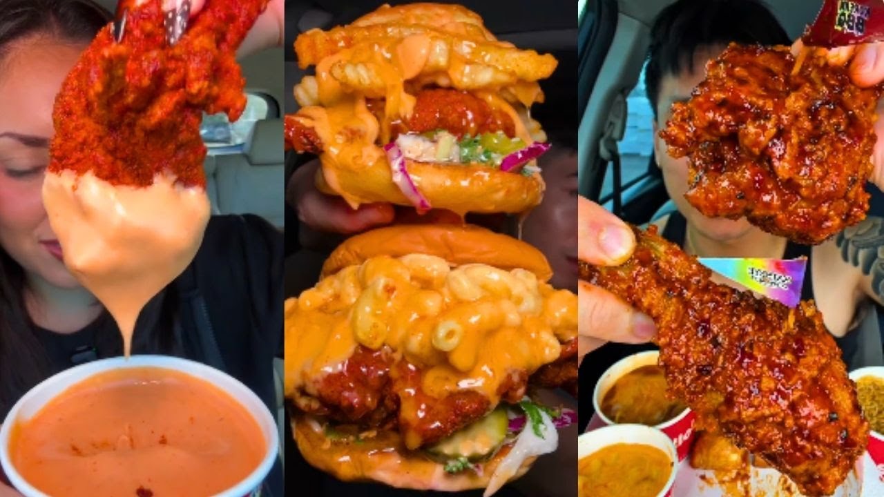 TikTok Mukbang Compilation | Wingstop, Burger King, Popeyes & more