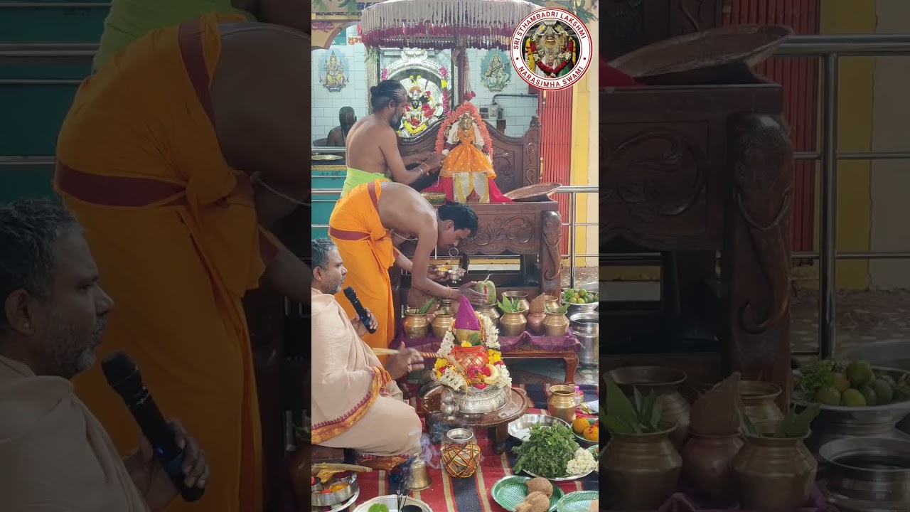 Lakshmi devi abhishekam part-1 శ్రీ స్థంభాద్రి లక్ష్మీ నృసింహస్వామి దేవస్థానం #lakshmi #god #khammam