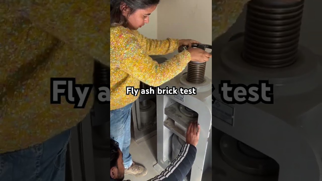 Compressive strength testing of Fly Ash Brick #brick #flyashbrickmachine