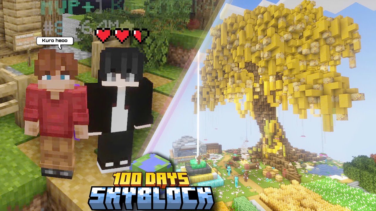 Mình Xây Dựng Đảo Trời Trong 100 Ngày Minecraft SKY BLOCK ERA !!