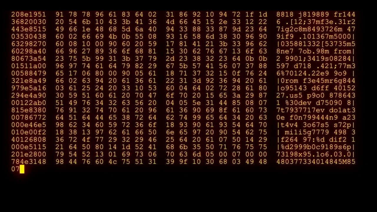1H Long Relaxing Coding Screensaver Encrypted Programming Code Video VJ Loop no sound, no music