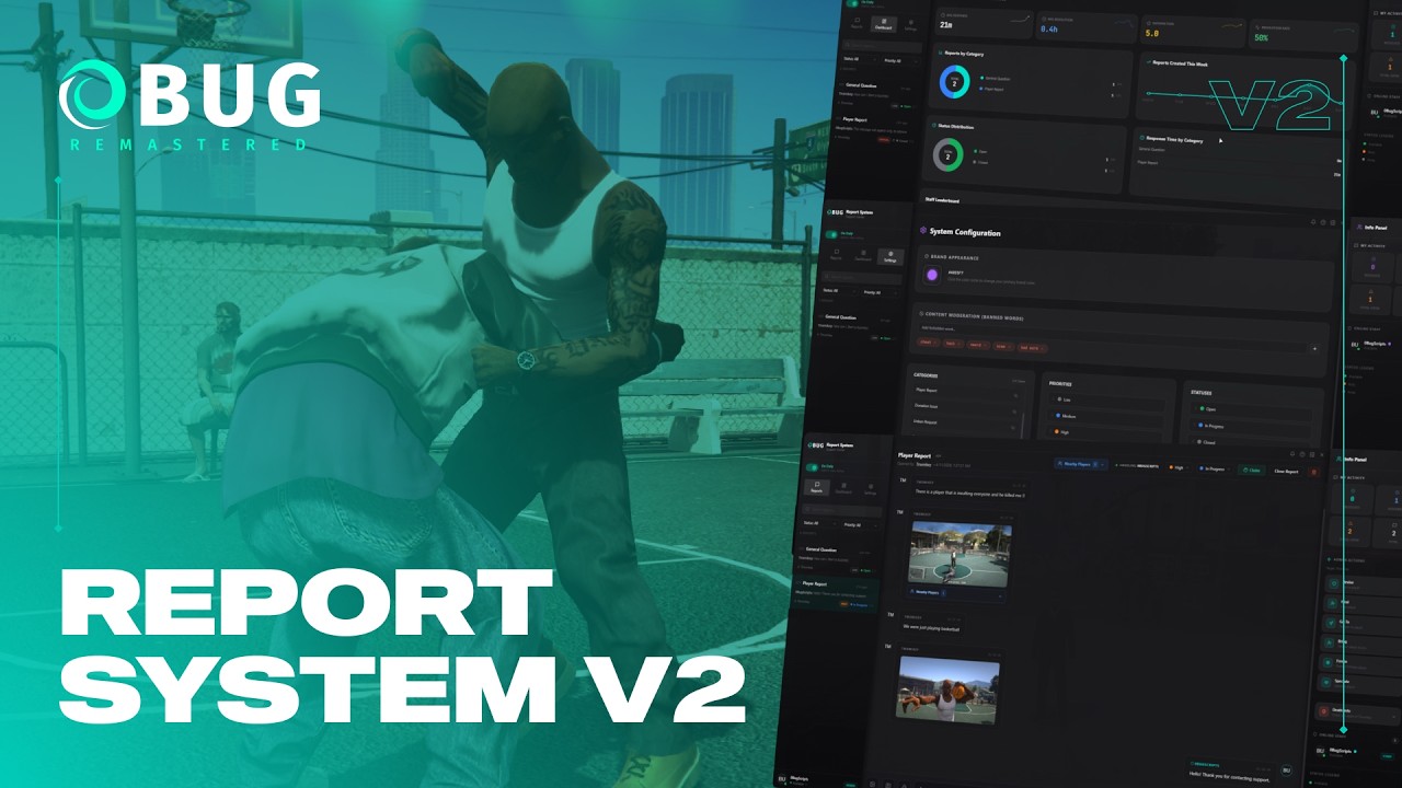 FiveM Report System V2 - Manage Tickets, Assign Admins With Discord Roles & More