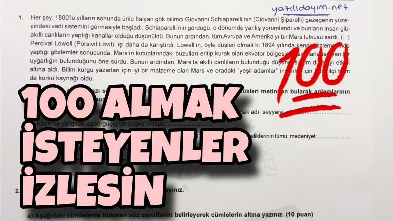 8.Sınıf Türkçe 2.Dönem 2.Yazılı