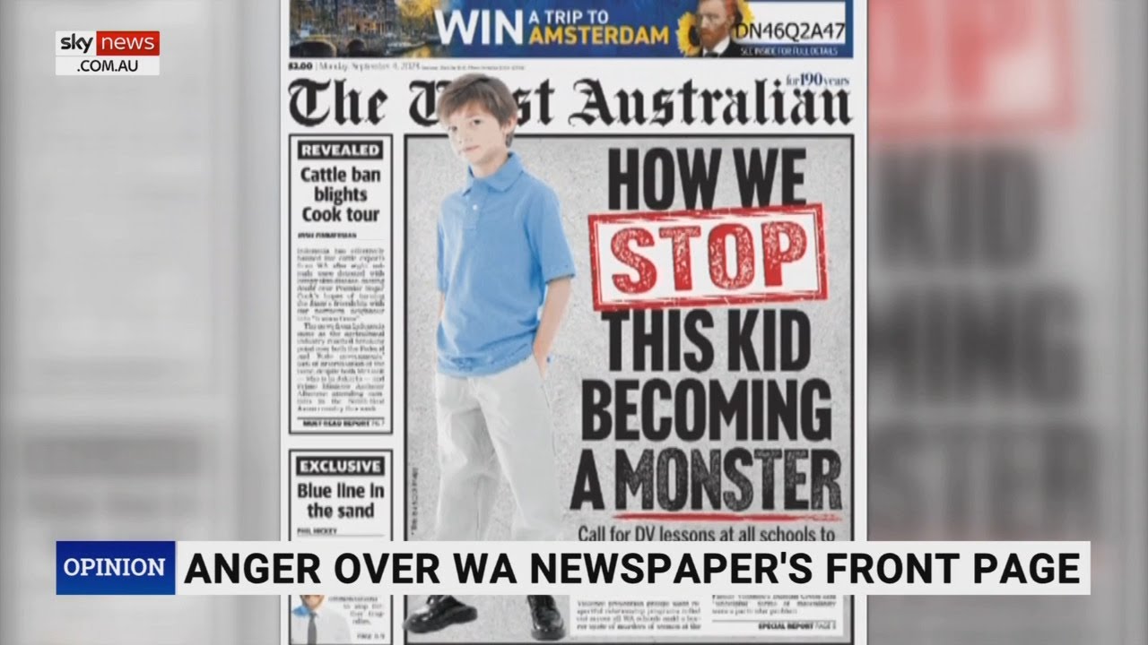 ‘Disgraceful front page’ calls for ‘toxic masculinity’ school classes