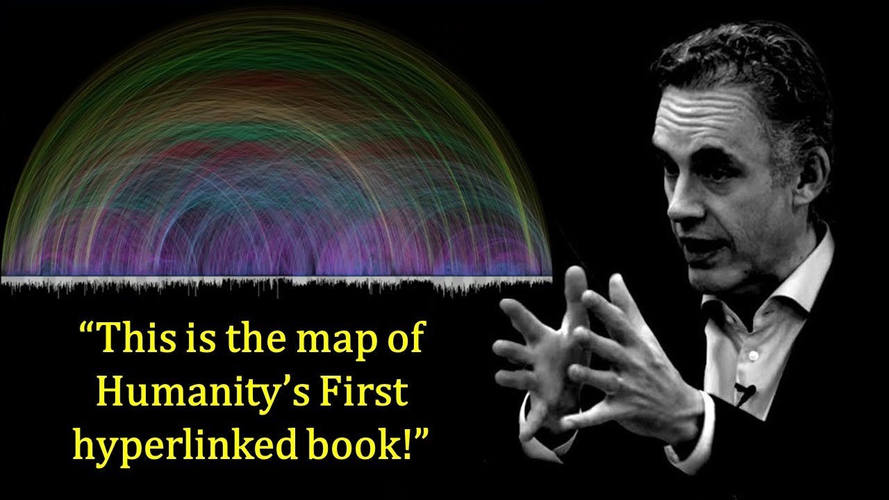 Jordan Peterson shows humanity&rsquo;s first hyperlinked book having 65000 cross references through a map!