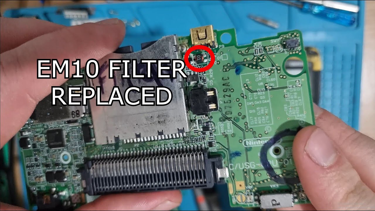 Checking and replacing the EM10 filter on Nintendo DS lite