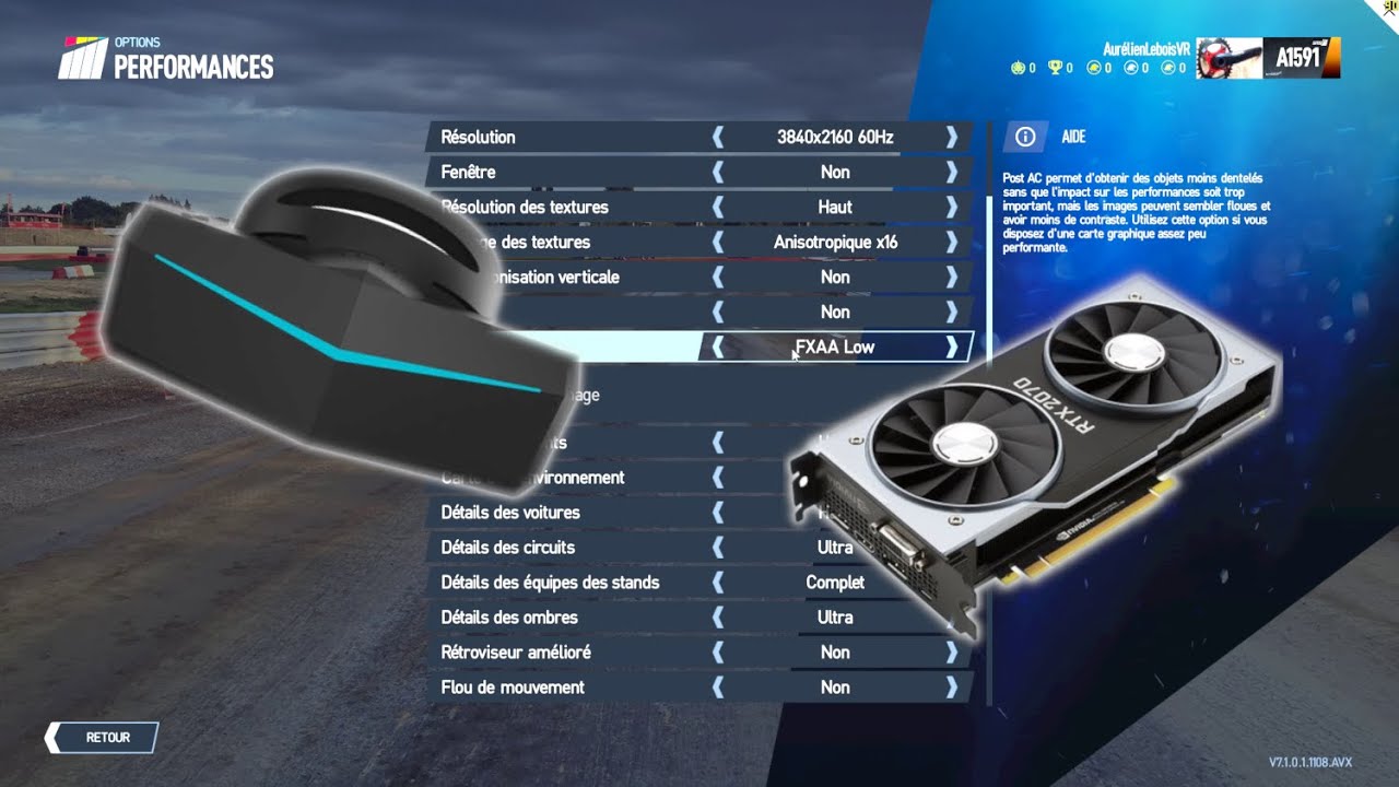 Project Cars 2 / Pimax : Réglages graphiques VR