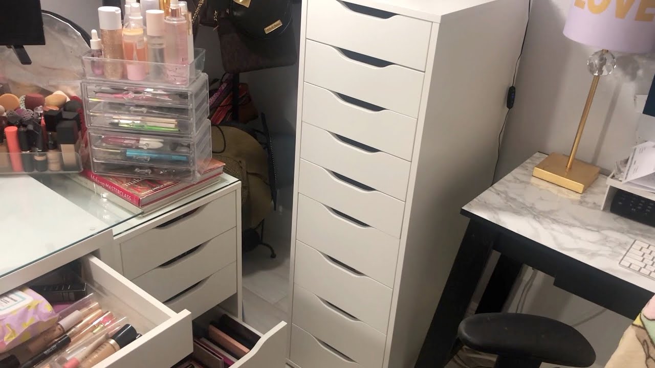 IKEA ALEX 9 DRAWERS ORGANIZE MY MAKEUP WITH ME