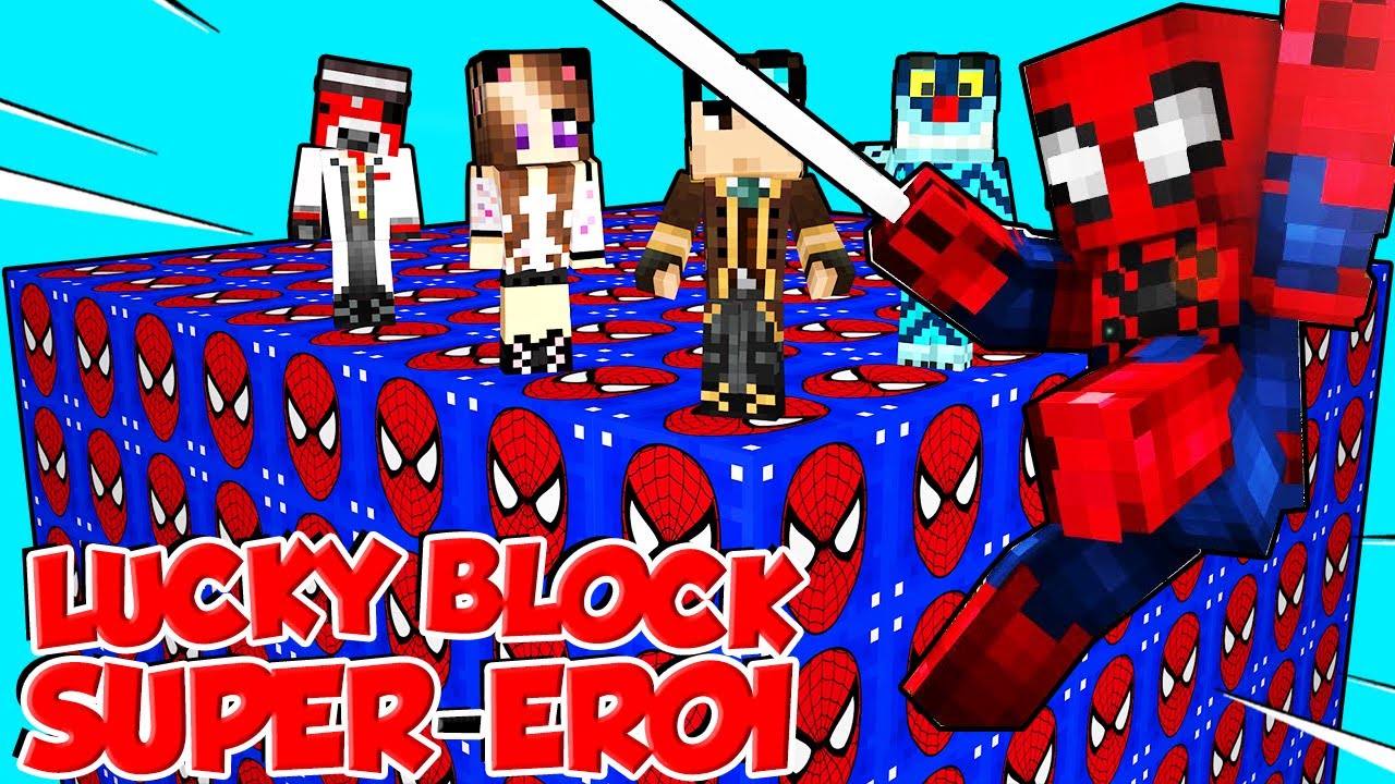 LUCKY BLOCK GIGANTI DEI SUPEREROI SU MINECRAFT!!!