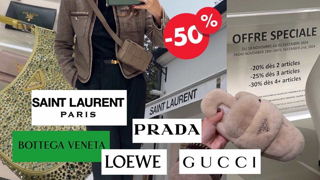 LUXURY DESIGNER OUTLET VLOG in Paris (GUCCI, SAINT LAURENT, PRADA, LORO PIANA etc...)