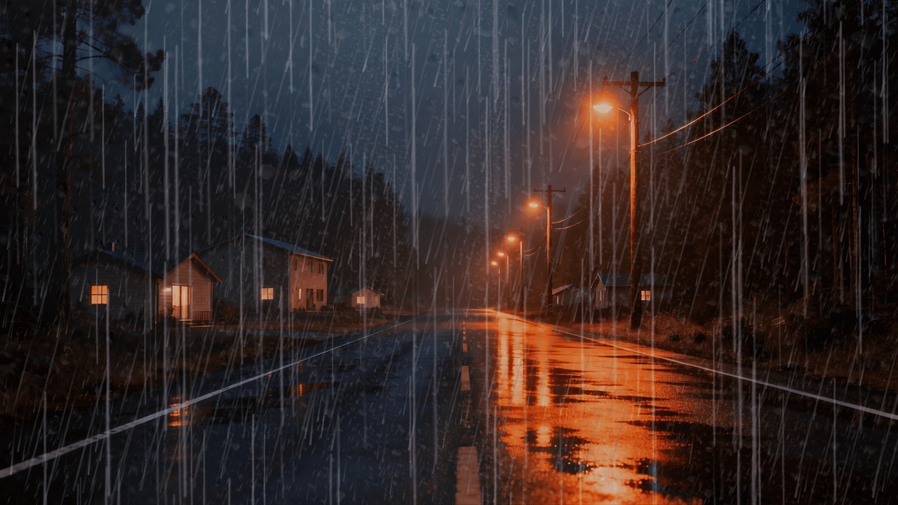 🔴 (NO ADS, NO THUNDER) Rain Along the Forest Highway - Natural Ambience for Deep Sleep