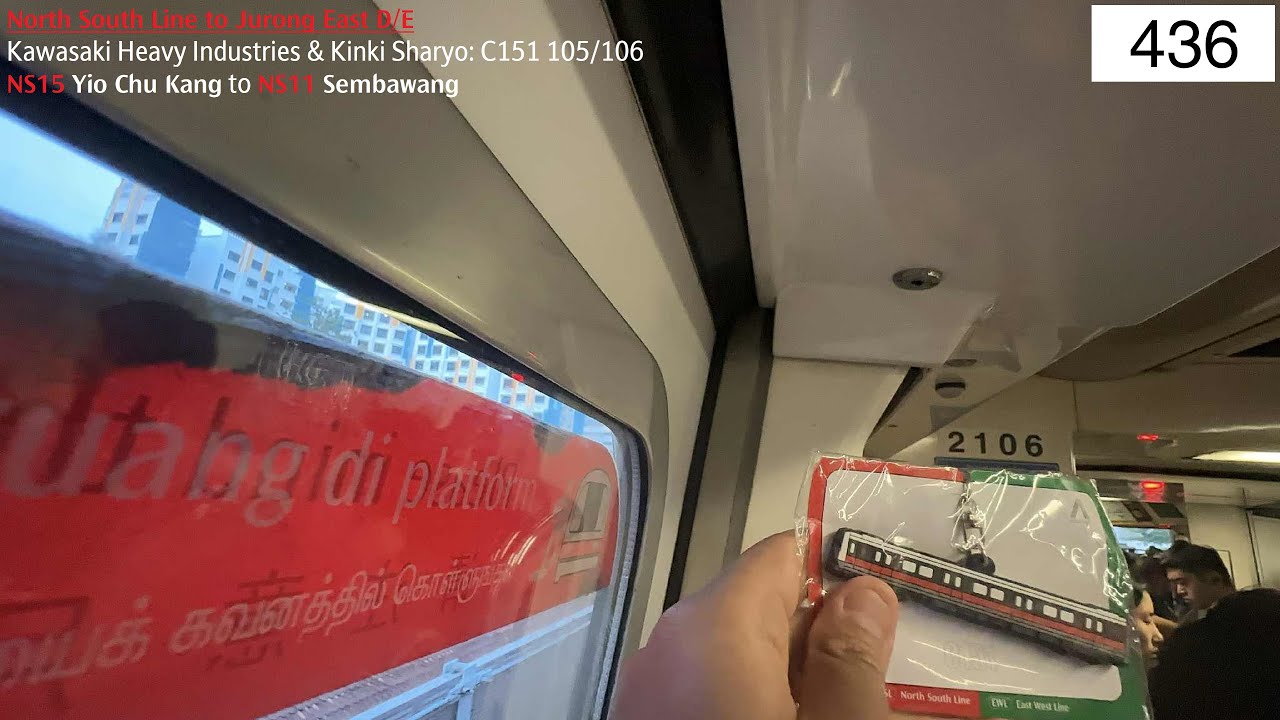 ⁴ᴷ [No longer possible to do] SMRT Trains, NSL Train Ride [YCK → Sembawang] - Kawasaki C151 105/106