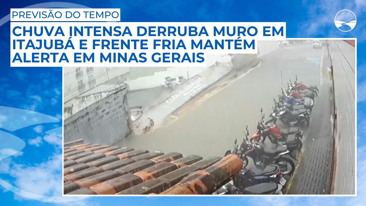 Previsão do tempo: 60 mm em 1h em Itajubá, alerta vermelho do Inmet e avanço da ZCAS