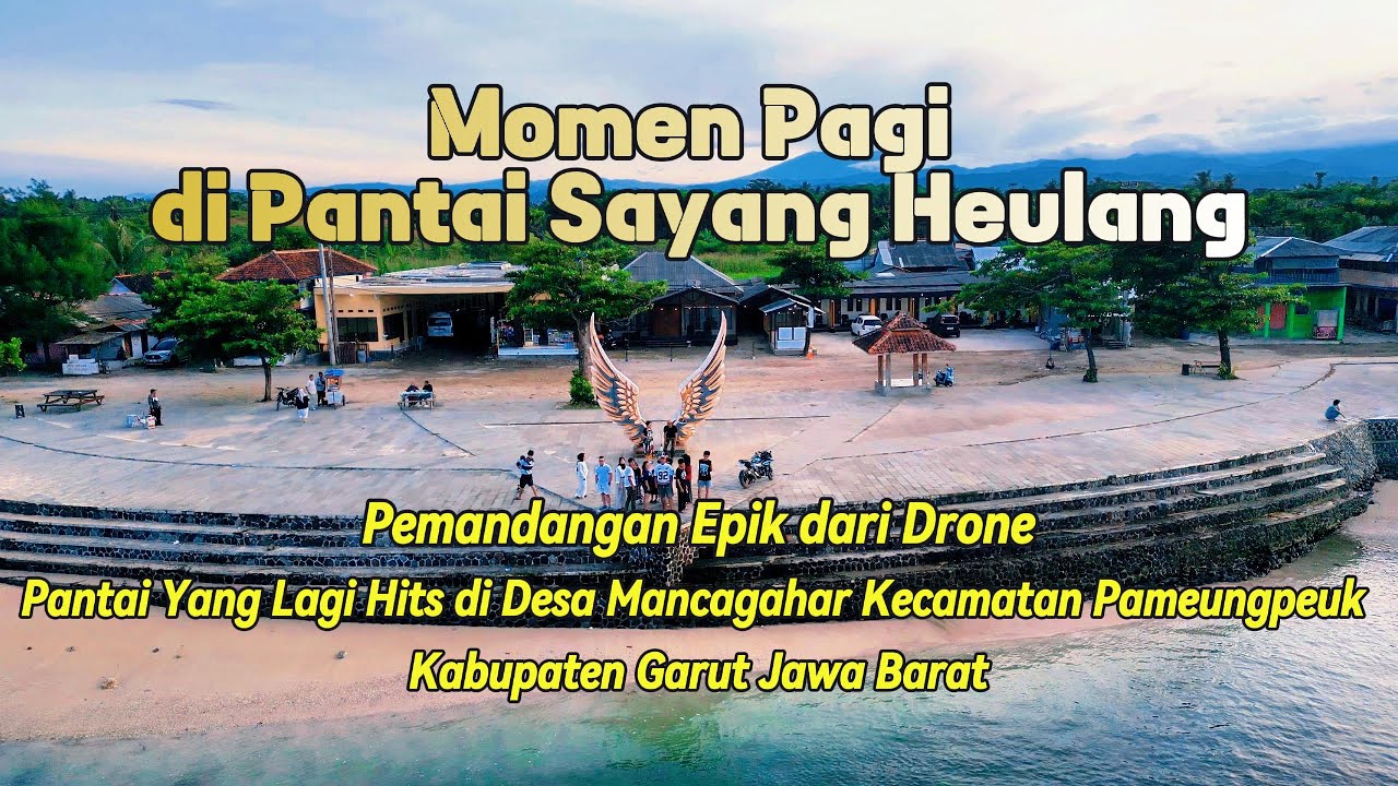 Momen Pagi di Pantai Sayang Heulang Kabupaten Garut: Pemandangan Epik dari Drone