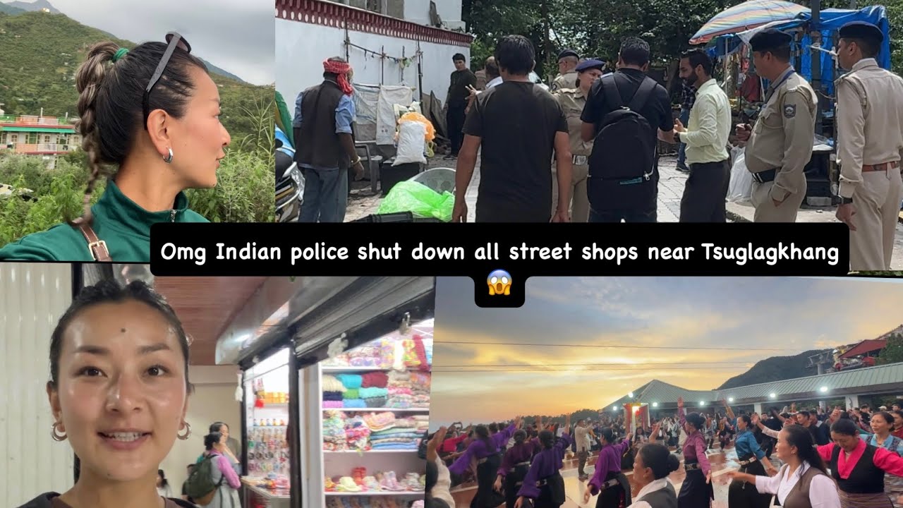 Indian police came to shut down all the street shops near around Dalai Lama temple 🥺#tibetanvlogger