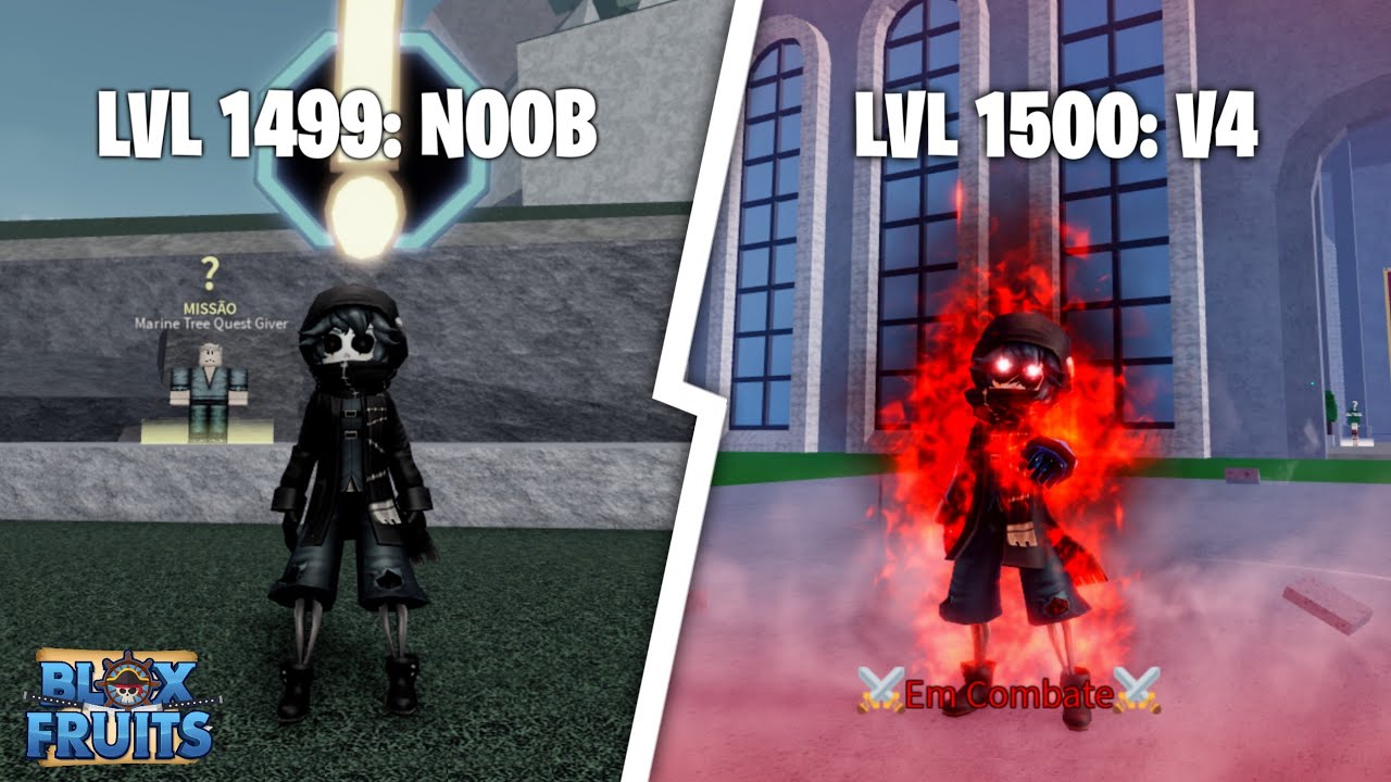 PEGANDO RAÇA V4 LEVEL 1500 NO BLOX FRUITS EM APENAS 1 VÍDEO!!!