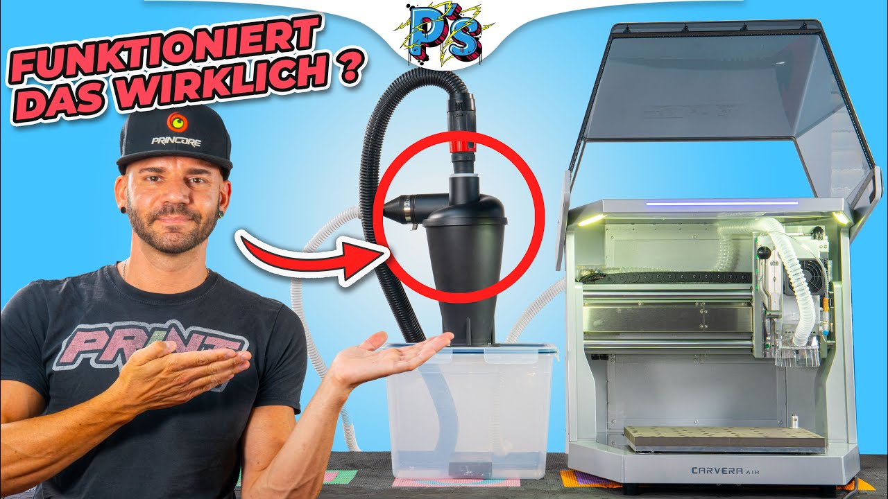 So baue ich eine 25€ Staubabsaugung für meine Mini-CNC | ZYKLON Abscheider! [Carvera Air]